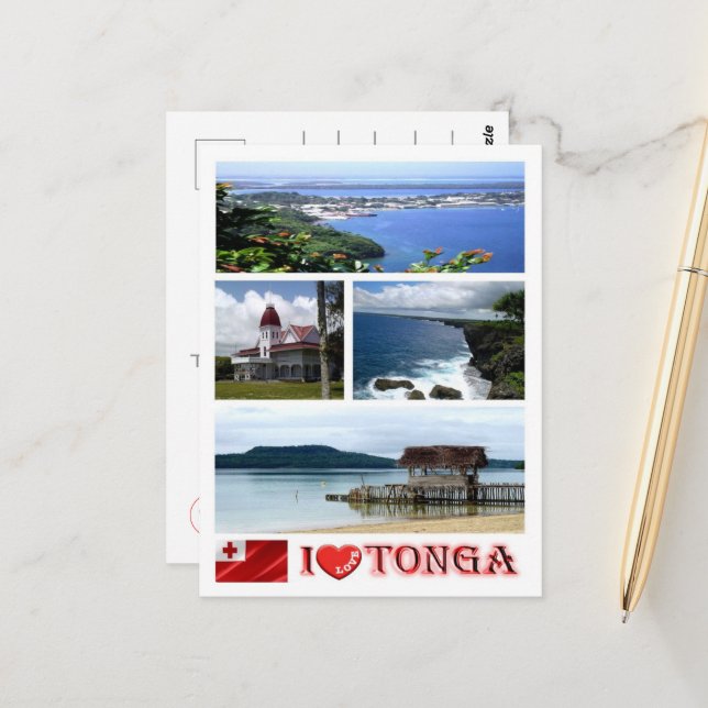 Tonga - I Love - Postcard (Front/Back In Situ)