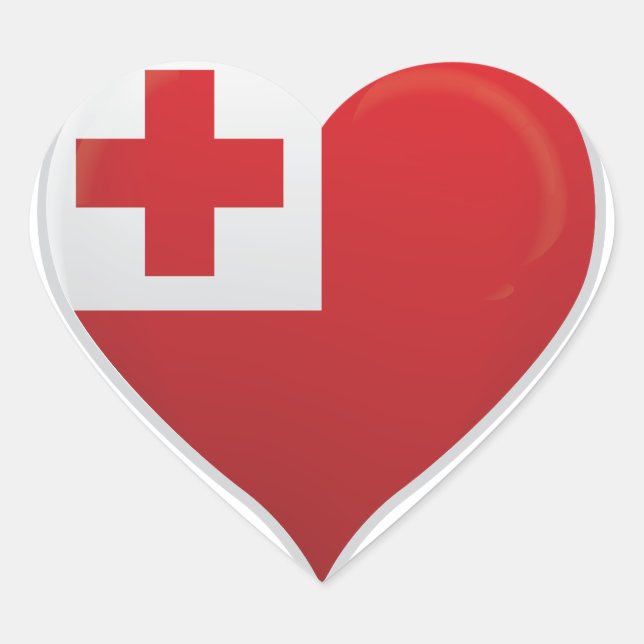 Tonga love flag pride heart sticker (Front)