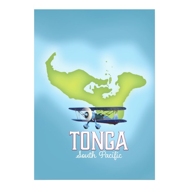 Tonga Map Flight travel poster (Front)
