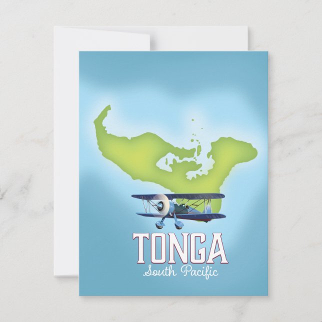 Tonga Map Flight travel poster (Front)
