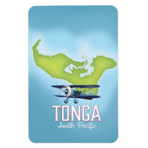 Tonga Map Flight travel poster Magnet