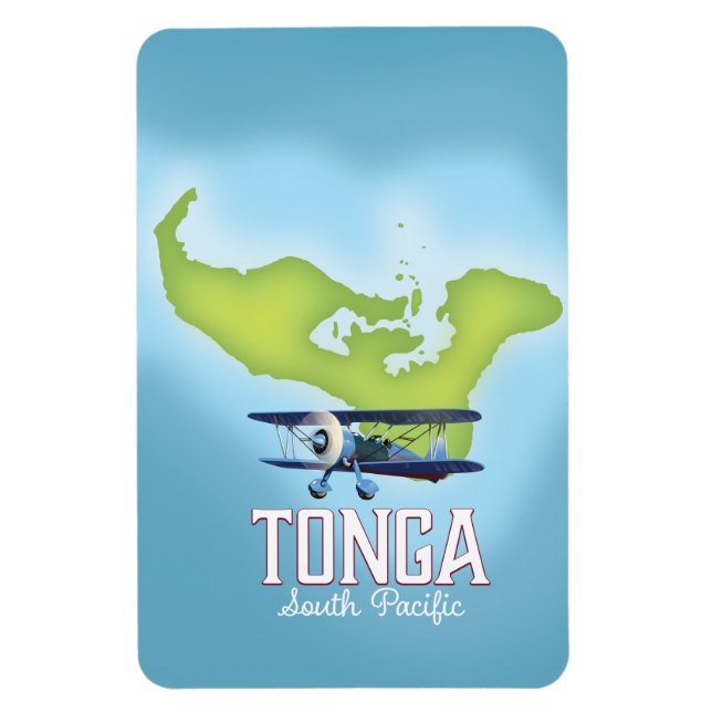 Tonga Map Flight travel poster Magnet (Vertical)