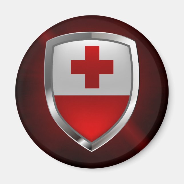 Tonga Metallic Emblem Magnet (Front)