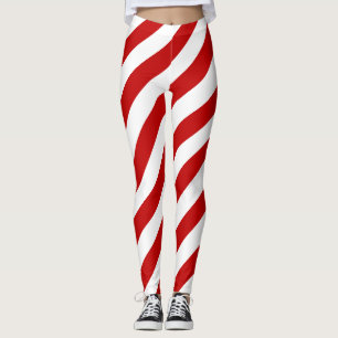 Tonga National Flag Colours Diagonal Striped Leggings