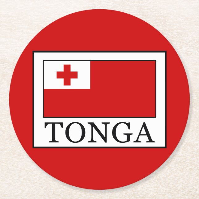 Tonga Round Paper Coaster (Front)