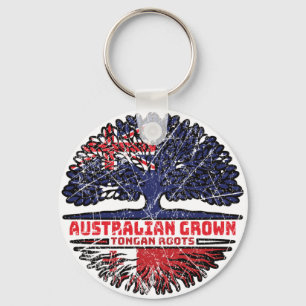 Tonga Tongan Australian Australia Tree Roots Flag Key Ring