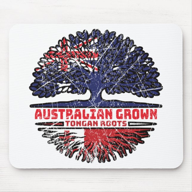 Tonga Tongan Australian Australia Tree Roots Flag Mouse Mat (Front)
