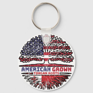 Tonga Tongan US American USA United States Tree Key Ring