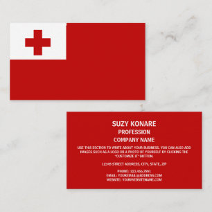 Tongan Flag, Flag of Tonga Business Card