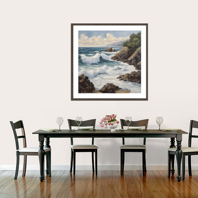 Tongapōrutu - Stretched Canvas Print (Tongapōrutu Coast.
Original New Zealand painting by Roger Smith)
