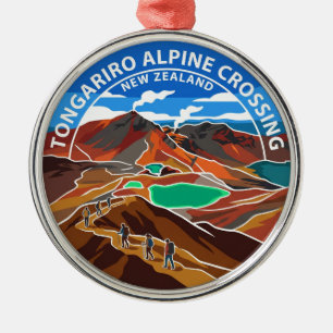 Tongariro Alpine Crossing New Zealand Metal Tree Decoration