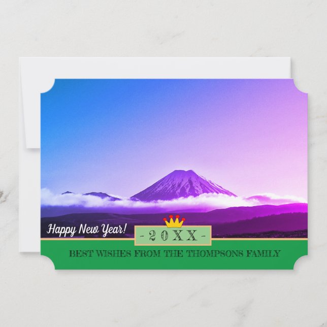 Tongariro, Volcano & Happy New Year! Card /20XX (Front)