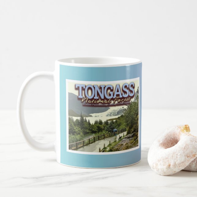 TONGASS NATIONAL FOREST - MENDENHALL GLACIER COFFEE MUG (With Donut)
