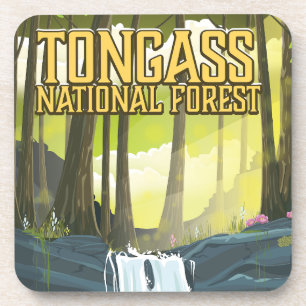 Tongass National Forest travel poster Coaster