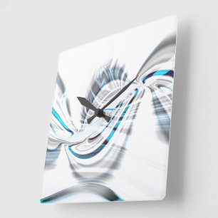 'Tongue' in smooth colour texture with curve desig Square Wall Clock