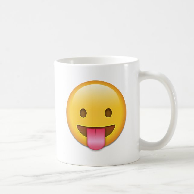 Tongue-Out Cheeky Emoji Coffee Mug (Right)