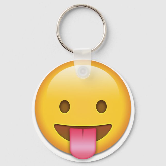Tongue-Out Cheeky Emoji Key Ring (Front)