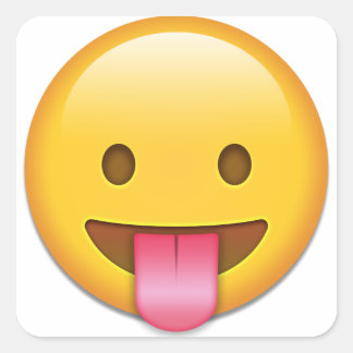 Tongue-Out Cheeky Emoji Square Sticker