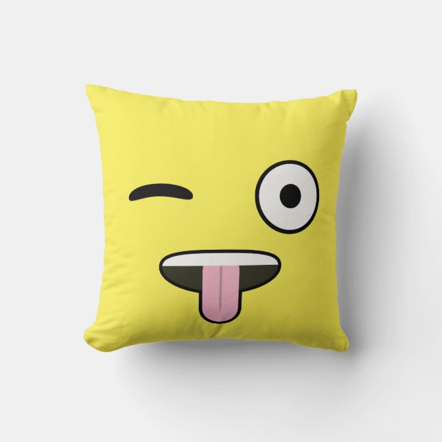 Tongue out Emoji Cushion (Front)