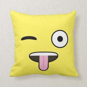 Tongue out Emoji Cushion