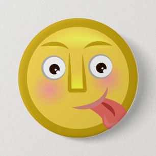 Tongue Out Emoji Funny Goofy Face 7.5 Cm Round Badge