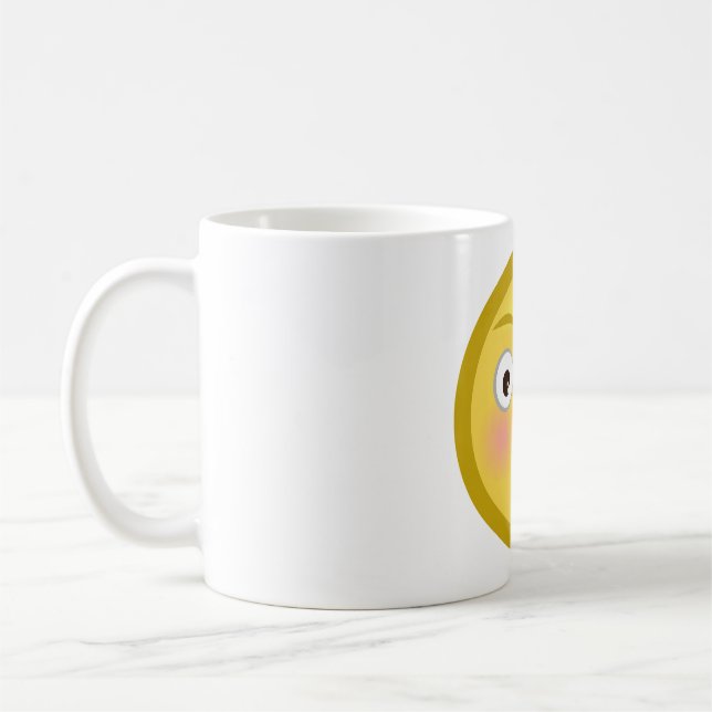 Tongue Out Emoji Funny Goofy Face Coffee Mug (Left)