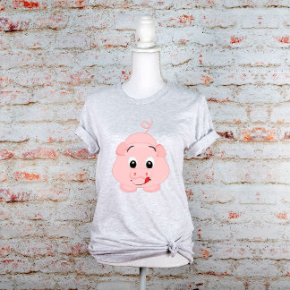 Tongue Out Pink Piggy T-Shirt