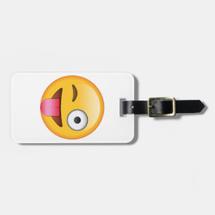 Tongue Out  with Winking Eye - Emoji Luggage Tag