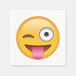 Tongue Out with Winking Eye - Emoji Napkin