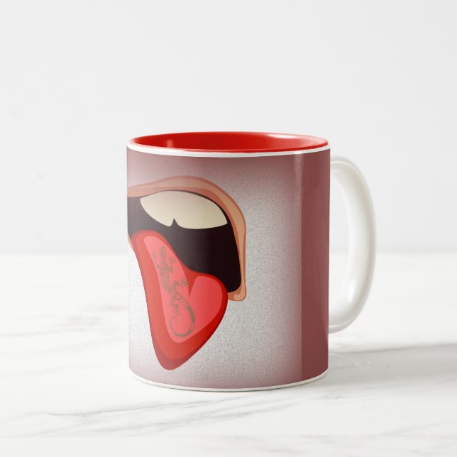 Tongue Tattoo on Coffee Mug (Front Right)