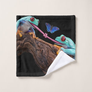 Tongue-tied frogs wash cloth