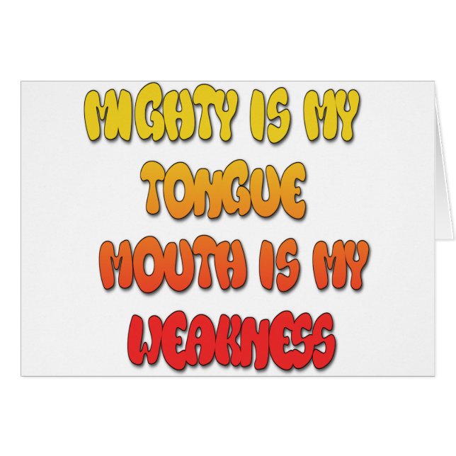 Tongue Tied: Funny Tongue Quote Colourful Text Art (Front Horizontal)