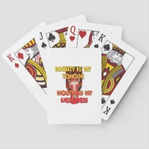 Tongue Tied: Funny Tongue Quote Colourful Text Art Playing Cards