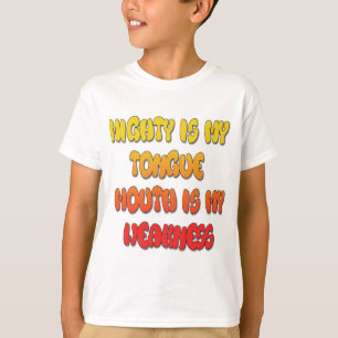 Tongue Tied: Funny Tongue Quote Colourful Text Art T-Shirt