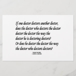 Tongue Twister Doctor Doctors Another Doctor