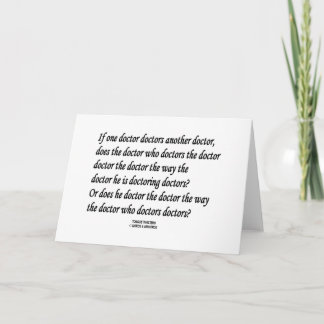 Tongue Twister Doctor Doctors Another Doctor Card