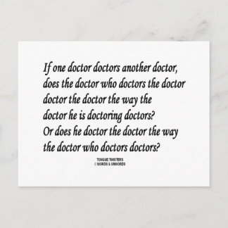 Tongue Twister Doctor Doctors Another Doctor Postcard