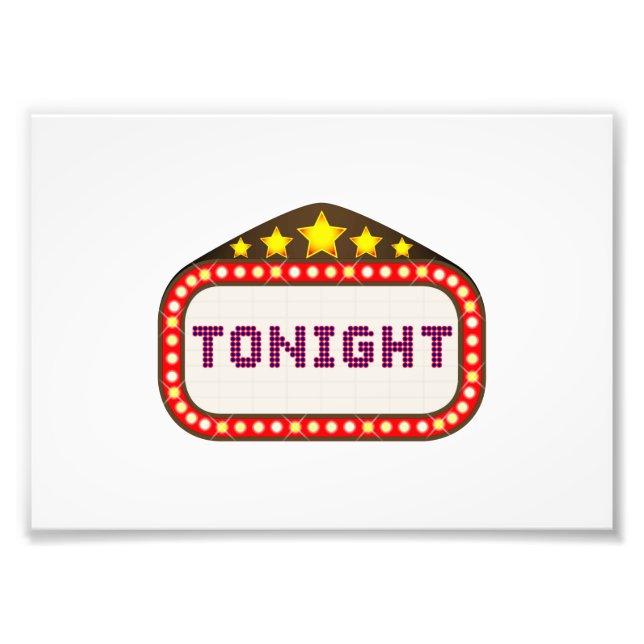 Tonight Movie Theatre Marquee Photo Print (Front)