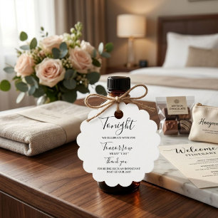 Tonight we celebrate wedding rehearsal dinner sign favour tags