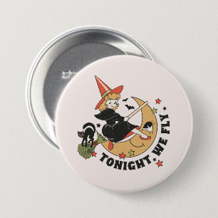 Tonight We Fly Cute Witch 7.5 Cm Round Badge
