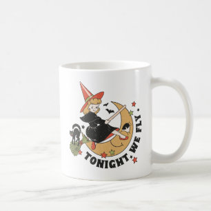 Tonight We Fly – Cute Witch and Black Cat Coffee Mug