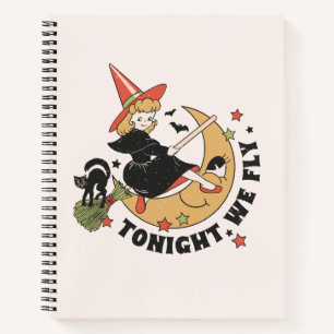Tonight We Fly – Cute Witch and Black Cat Notebook