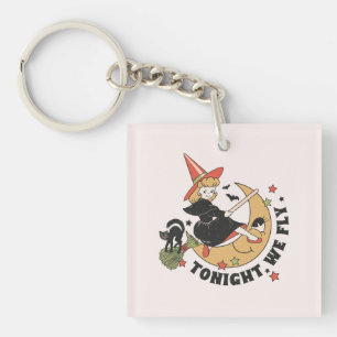 Tonight We Fly Cute Witch Key Ring