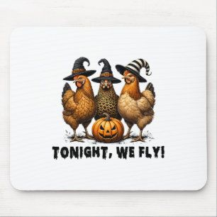 Tonight We Fly Halloween Chicken Fall Farm Animals Mouse Mat