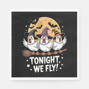 Tonight We Fly Halloween Chicken Napkin