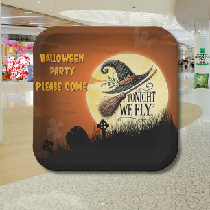 Tonight We Fly Halloween Paper Plate