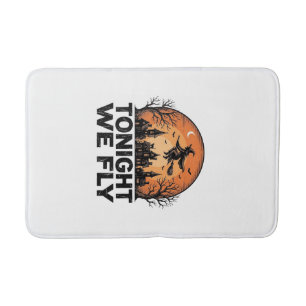 Tonight We Fly Vintage Witch Halloween Shirt Desig Bath Mat