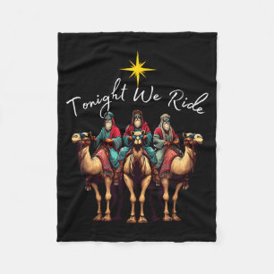 Tonight We Ride Christmas, 3 Wise Men, Christian C Fleece Blanket