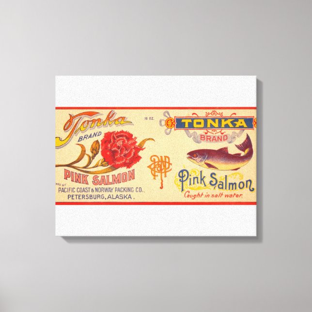 Tonka Brand Salmon Label Canvas Print (Front)