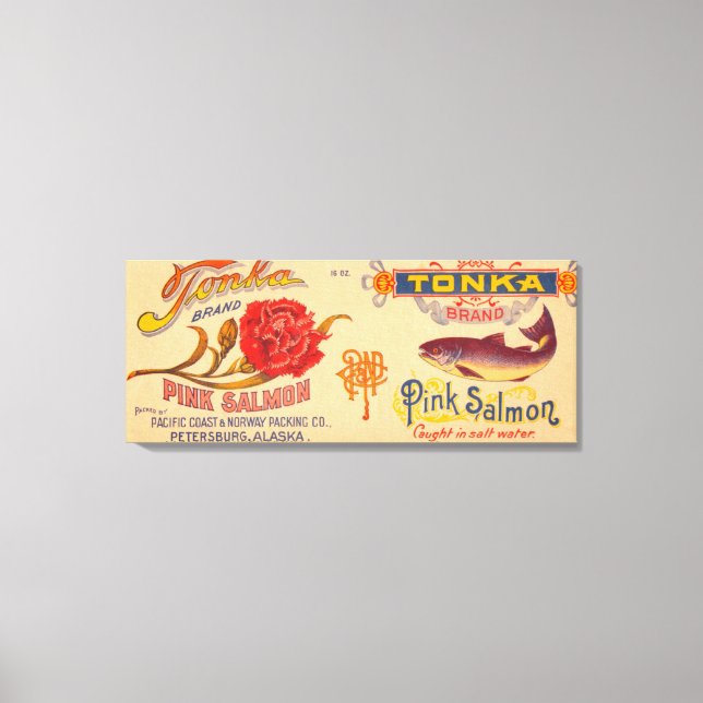 Tonka Brand Salmon Label Canvas Print (Front)